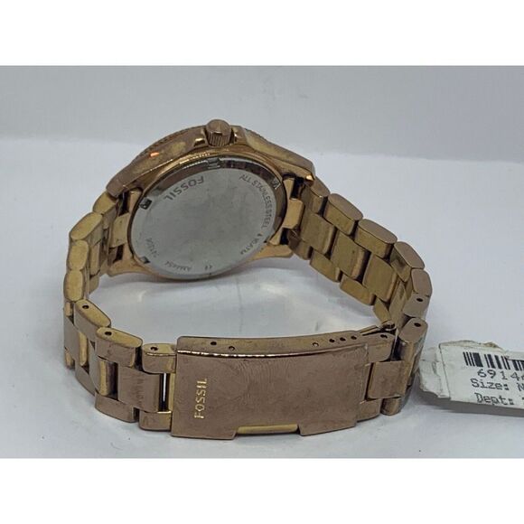 Fossil AM4454 Women's Stainless Steel Analog R0se Dial Quartz Wrist Watch E350 - Picture 9 of 11